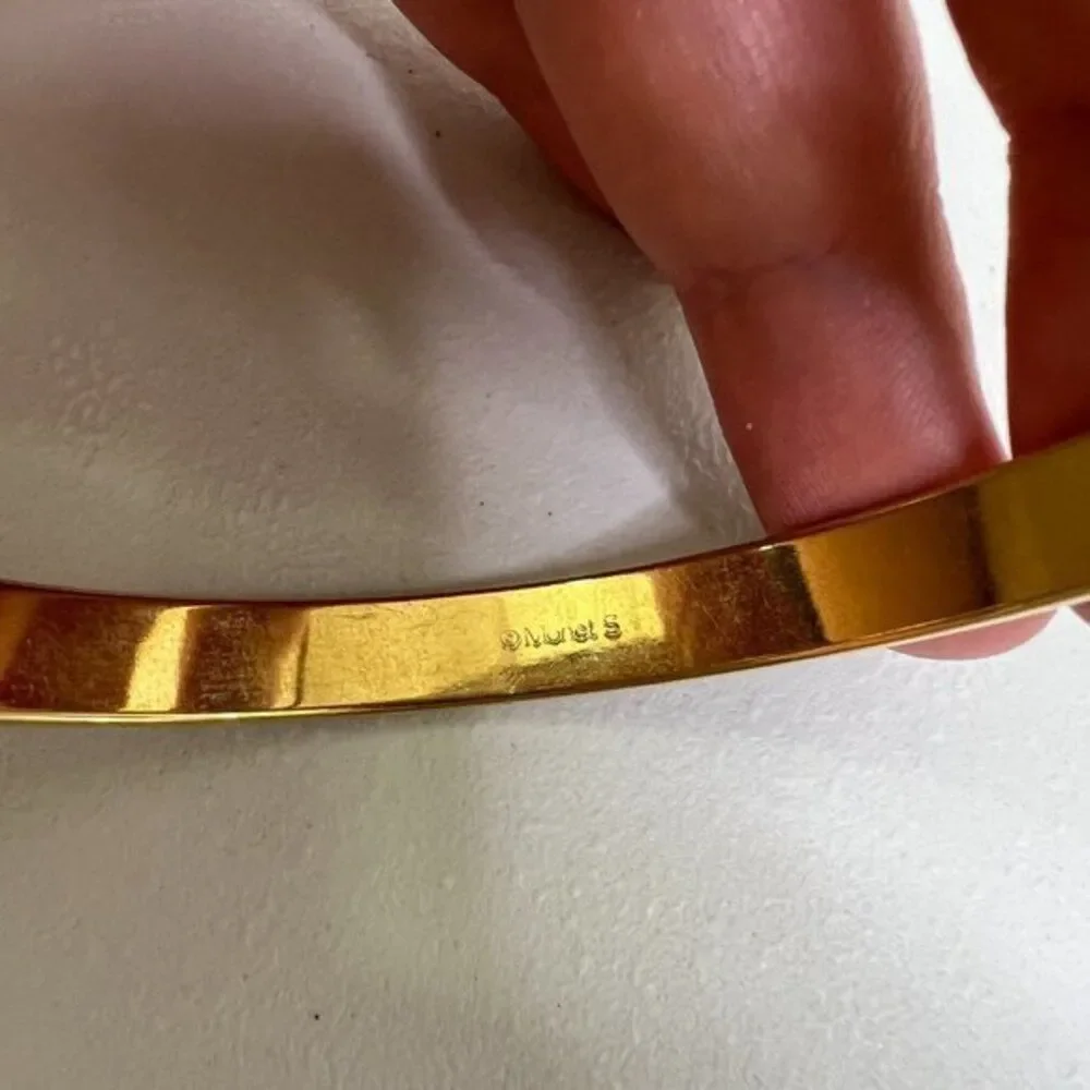 Monet Bangle Small Gold Tone Thin Dainty Basic Classic Vintage Timeless Used, ta